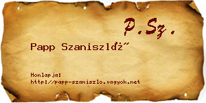 Papp Szaniszló névjegykártya
